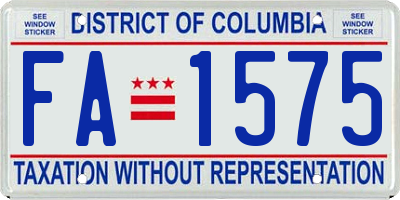 DC license plate FA1575