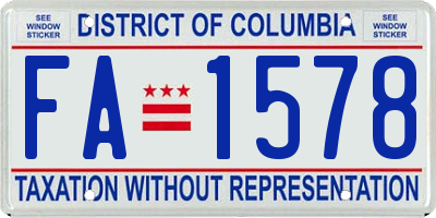 DC license plate FA1578