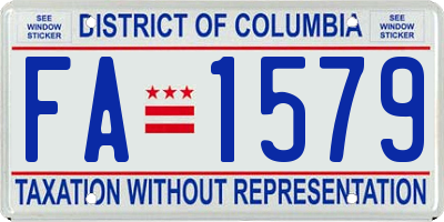 DC license plate FA1579