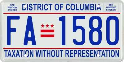 DC license plate FA1580