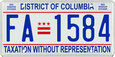 DC license plate FA1584