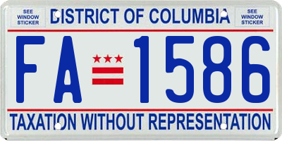 DC license plate FA1586