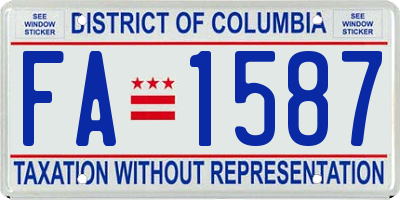 DC license plate FA1587