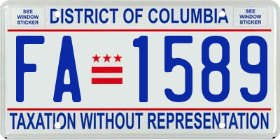 DC license plate FA1589