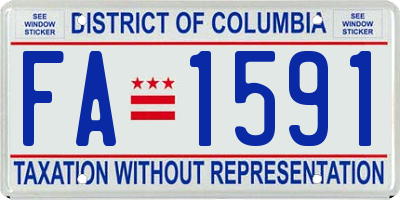 DC license plate FA1591