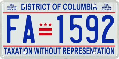 DC license plate FA1592