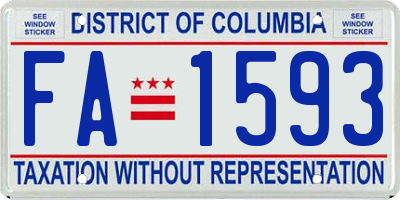 DC license plate FA1593