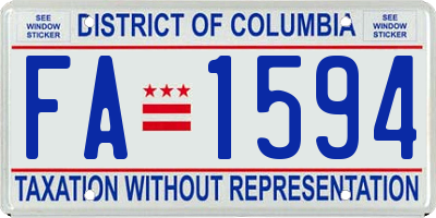 DC license plate FA1594