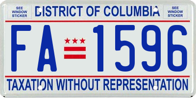 DC license plate FA1596