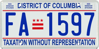 DC license plate FA1597