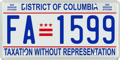 DC license plate FA1599