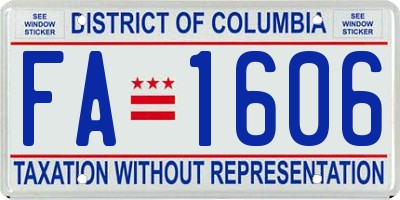 DC license plate FA1606