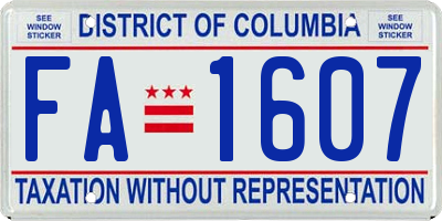 DC license plate FA1607