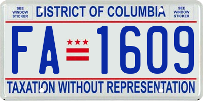 DC license plate FA1609