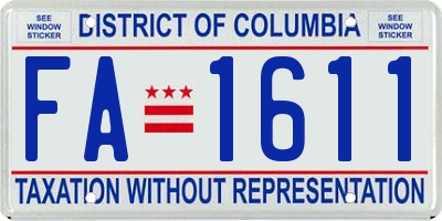 DC license plate FA1611