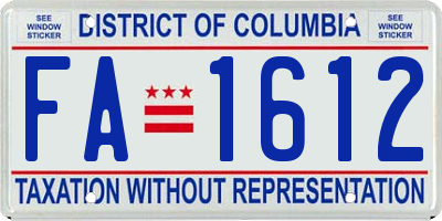 DC license plate FA1612