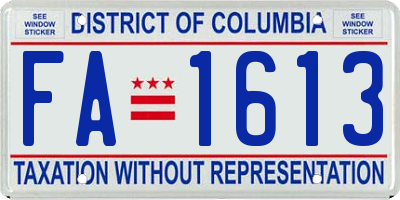 DC license plate FA1613