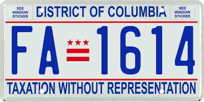 DC license plate FA1614