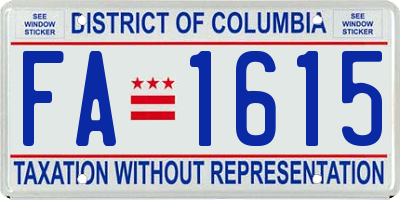 DC license plate FA1615