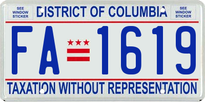 DC license plate FA1619