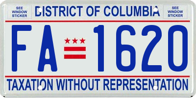 DC license plate FA1620