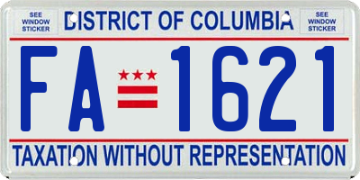 DC license plate FA1621