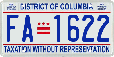 DC license plate FA1622