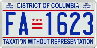 DC license plate FA1623