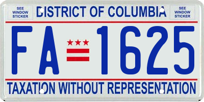 DC license plate FA1625