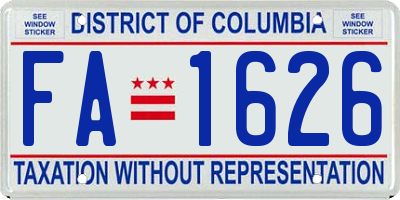 DC license plate FA1626