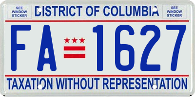 DC license plate FA1627