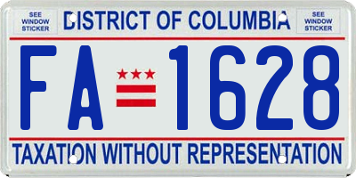 DC license plate FA1628