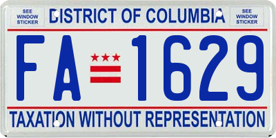 DC license plate FA1629