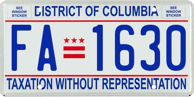 DC license plate FA1630