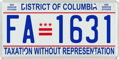 DC license plate FA1631