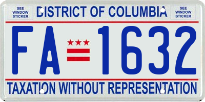 DC license plate FA1632