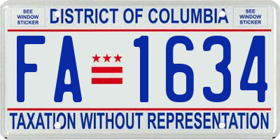 DC license plate FA1634