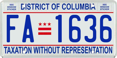 DC license plate FA1636