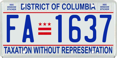 DC license plate FA1637