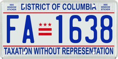 DC license plate FA1638