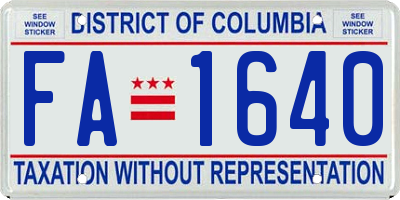 DC license plate FA1640