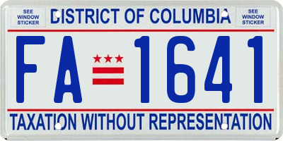 DC license plate FA1641