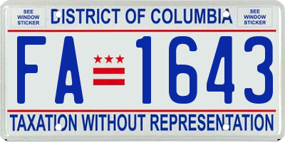 DC license plate FA1643