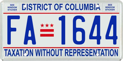 DC license plate FA1644