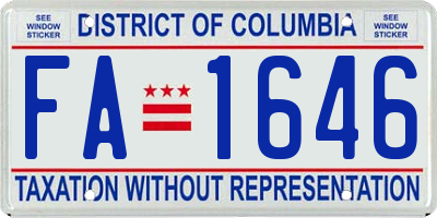 DC license plate FA1646