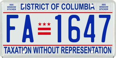 DC license plate FA1647