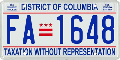 DC license plate FA1648