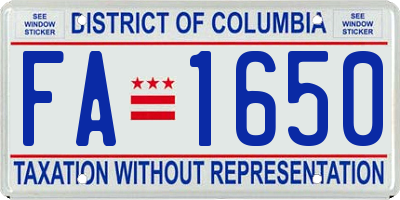 DC license plate FA1650