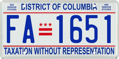 DC license plate FA1651