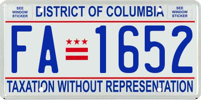 DC license plate FA1652